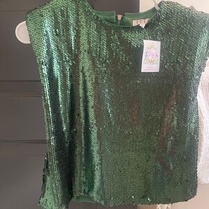 TCEC Emerald Sequin Blouse